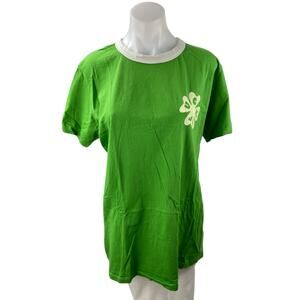 Big Bud Women's Green Goodluck Horseshoe Short Sleeve T Shirt Tee Top Size L